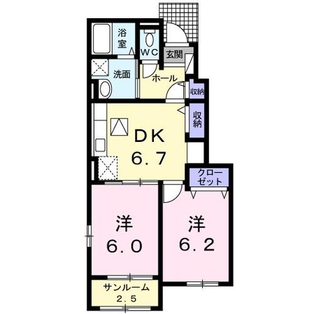 ミキ・ブルック Aの物件間取画像